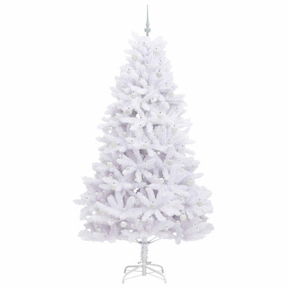 vidaXL Sapin de Noël artificiel pliable Blanc 240 cm PVC et acier