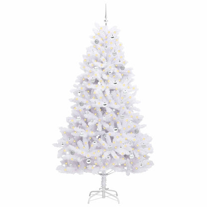 vidaXL Künstlicher klappbarer Weihnachtsbaum Weiß 240 cm PVC und Stahl
