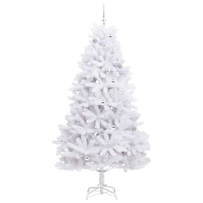 vidaXL Künstlicher klappbarer Weihnachtsbaum Weiß 240 cm PVC und Stahl