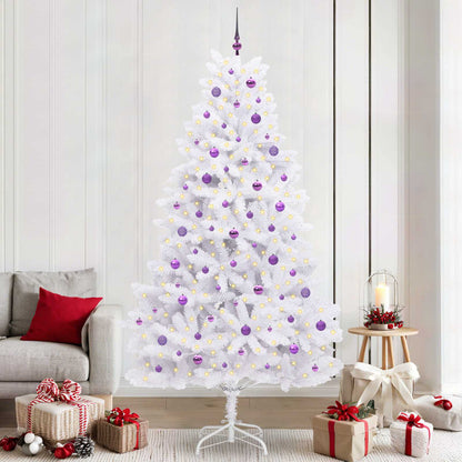 vidaXL Künstlicher klappbarer Weihnachtsbaum Weiß 240 cm PVC und Stahl