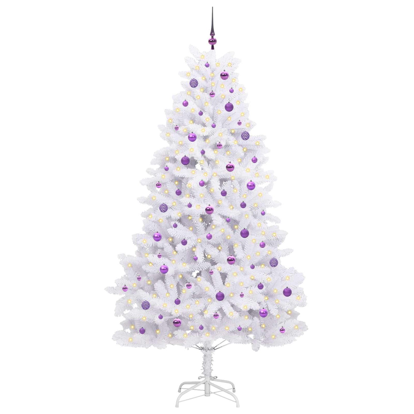 vidaXL Künstlicher klappbarer Weihnachtsbaum Weiß 240 cm PVC und Stahl