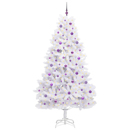 vidaXL Künstlicher klappbarer Weihnachtsbaum Weiß 240 cm PVC und Stahl