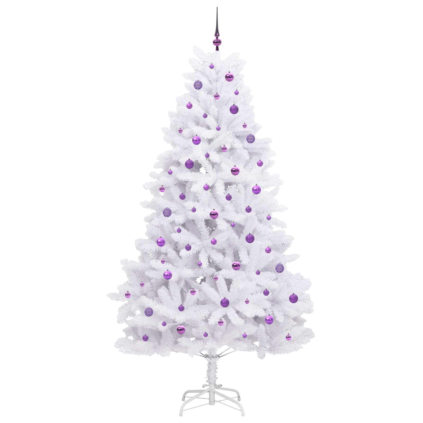 vidaXL Künstlicher klappbarer Weihnachtsbaum Weiß 240 cm PVC und Stahl