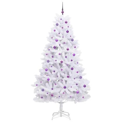 vidaXL Künstlicher klappbarer Weihnachtsbaum Weiß 240 cm PVC und Stahl