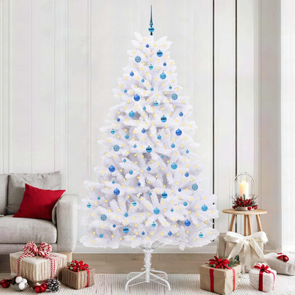 vidaXL Künstlicher klappbarer Weihnachtsbaum Weiß 240 cm PVC und Stahl