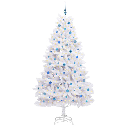 vidaXL Künstlicher klappbarer Weihnachtsbaum Weiß 240 cm PVC und Stahl