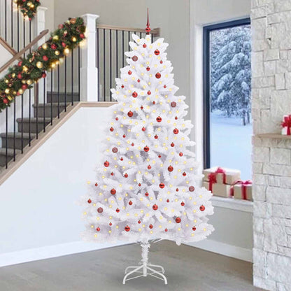 vidaXL Künstlicher klappbarer Weihnachtsbaum Weiß 270 cm PVC und Stahl