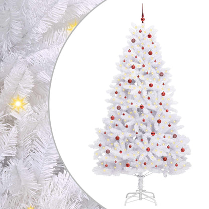vidaXL Künstlicher klappbarer Weihnachtsbaum Weiß 270 cm PVC und Stahl