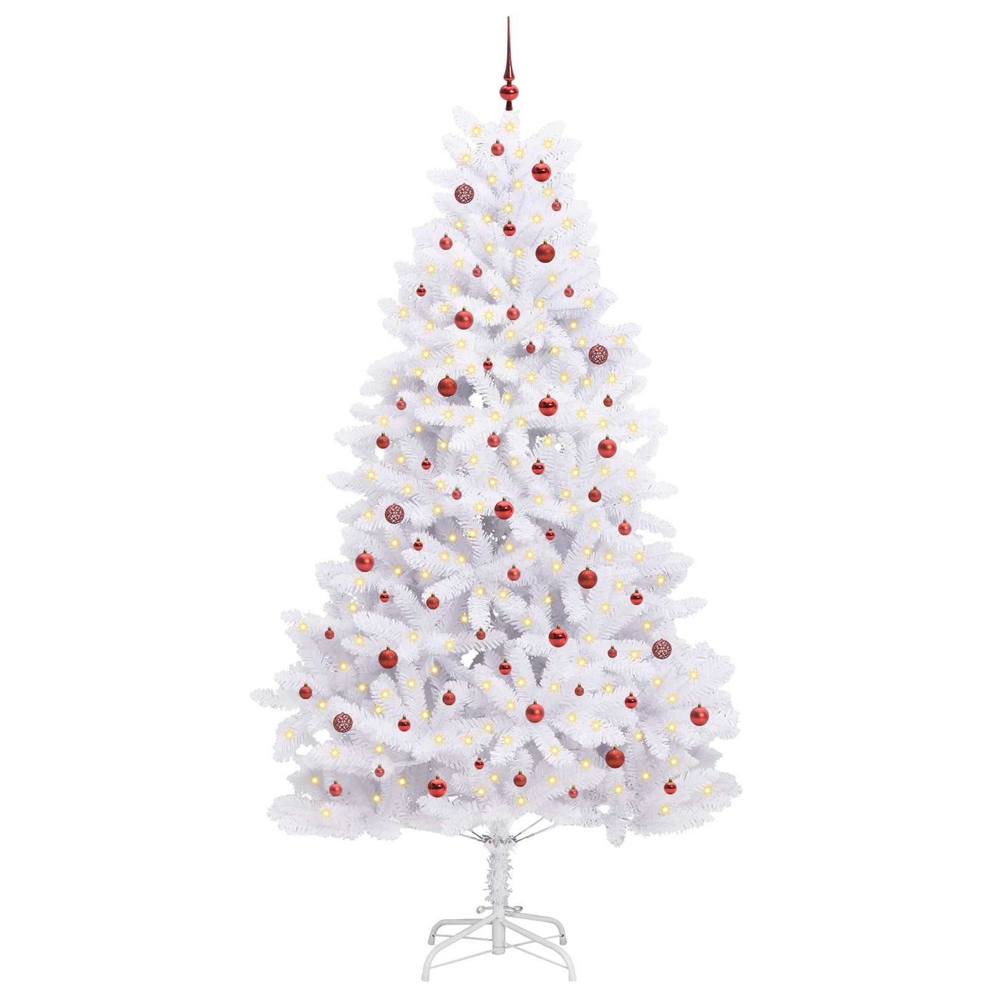 vidaXL Künstlicher klappbarer Weihnachtsbaum Weiß 270 cm PVC und Stahl
