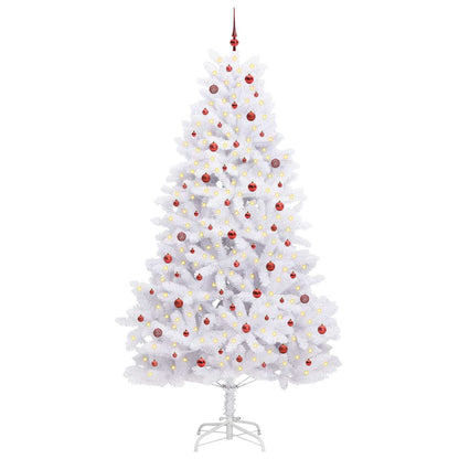 vidaXL Künstlicher klappbarer Weihnachtsbaum Weiß 270 cm PVC und Stahl
