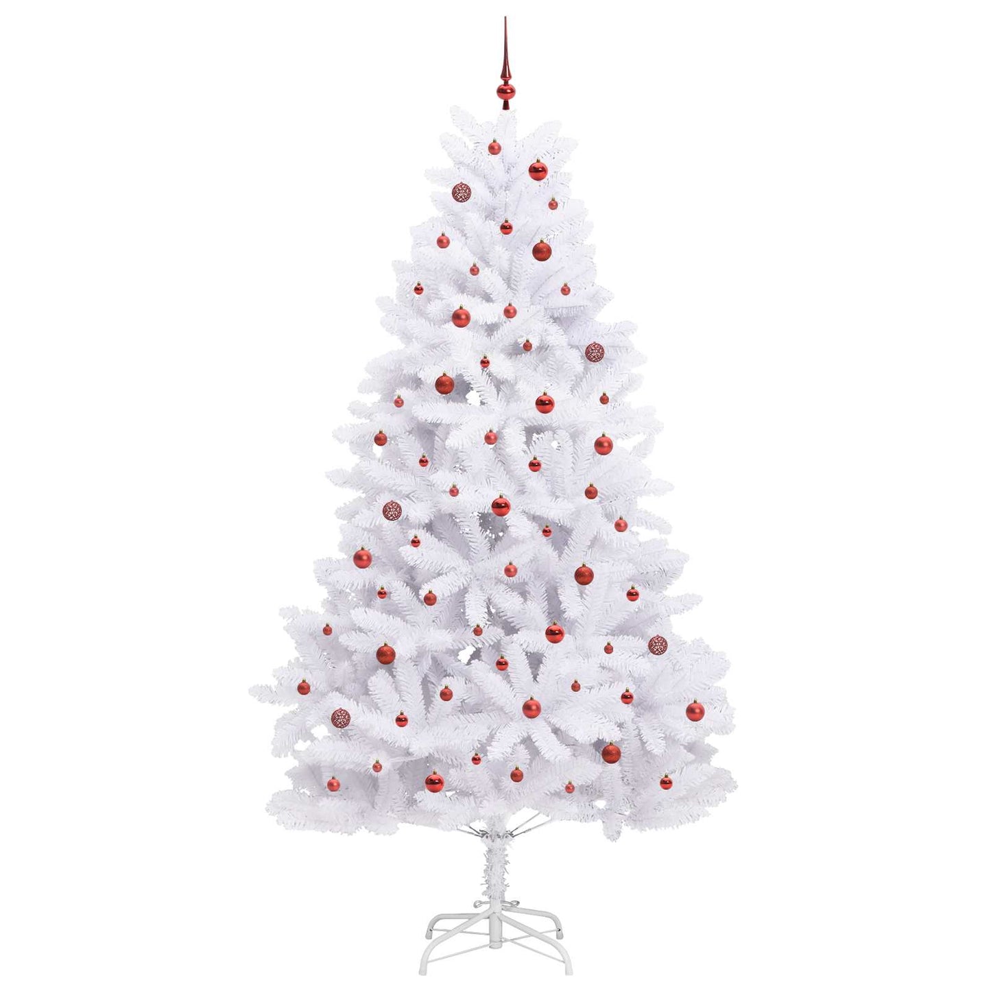 vidaXL Künstlicher klappbarer Weihnachtsbaum Weiß 270 cm PVC und Stahl