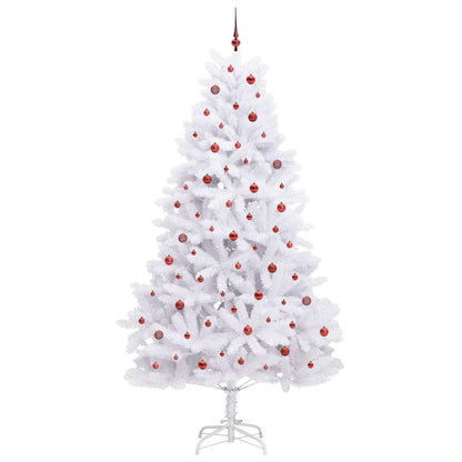 vidaXL Künstlicher klappbarer Weihnachtsbaum Weiß 270 cm PVC und Stahl