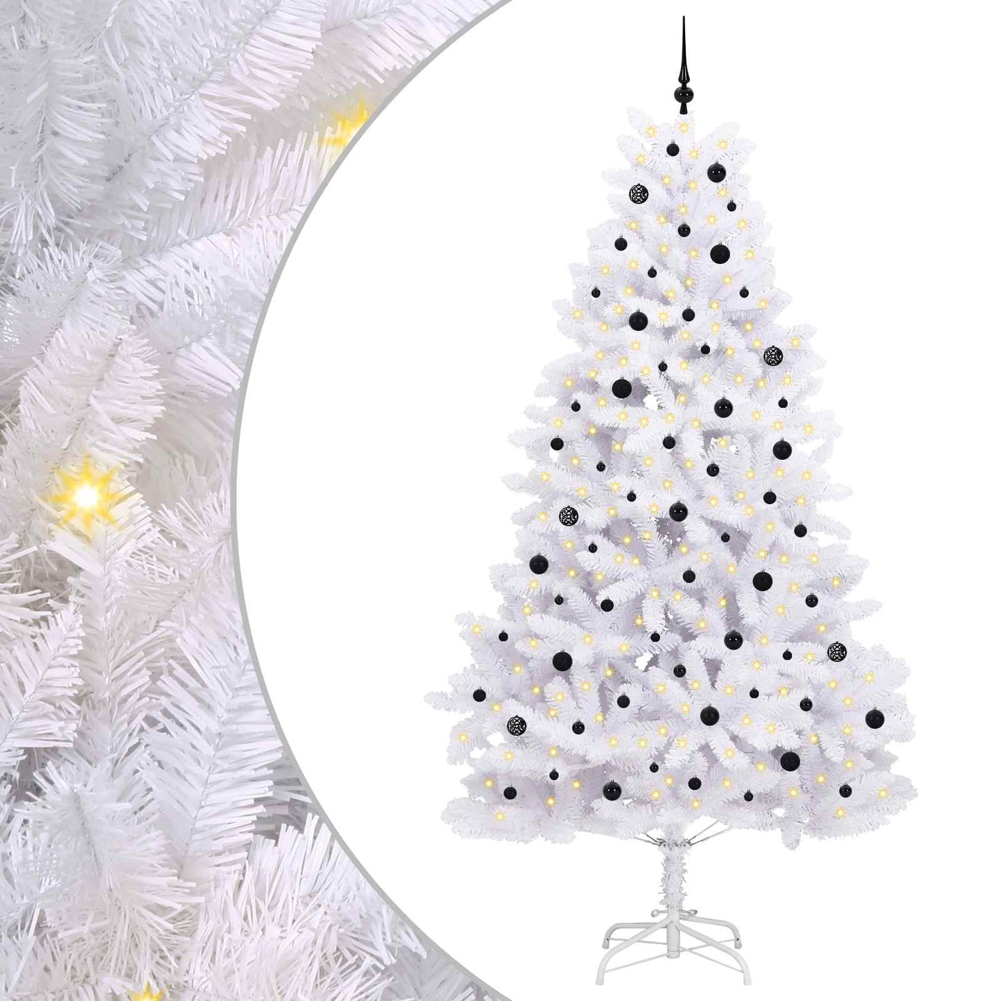 vidaXL Sapin de Noël artificiel pliable blanc 270 cm PVC et acier