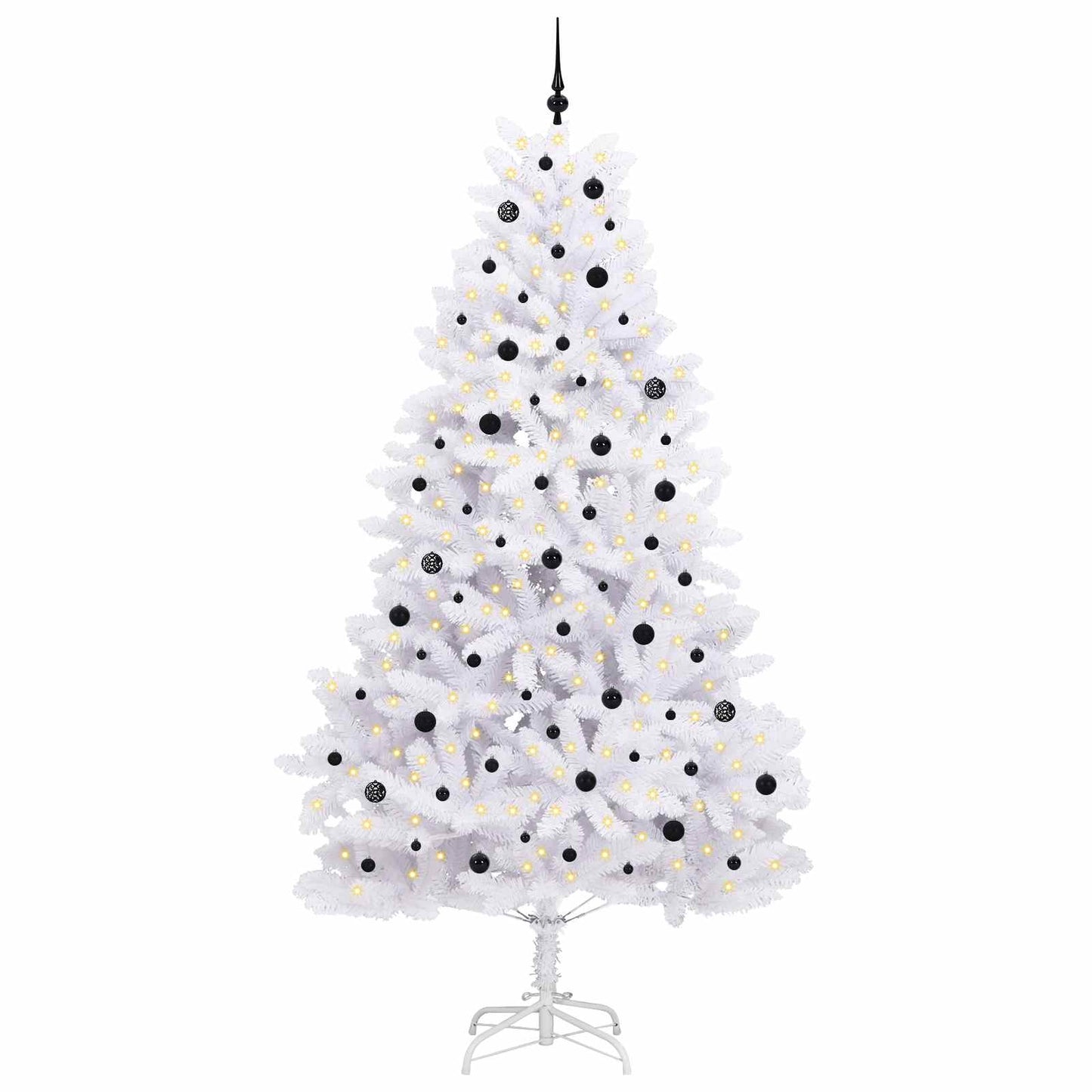 vidaXL Sapin de Noël artificiel pliable blanc 270 cm PVC et acier