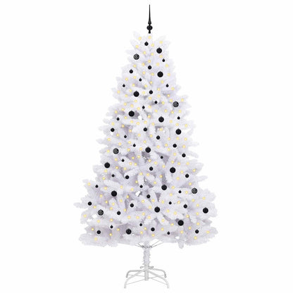 vidaXL Sapin de Noël artificiel pliable blanc 270 cm PVC et acier