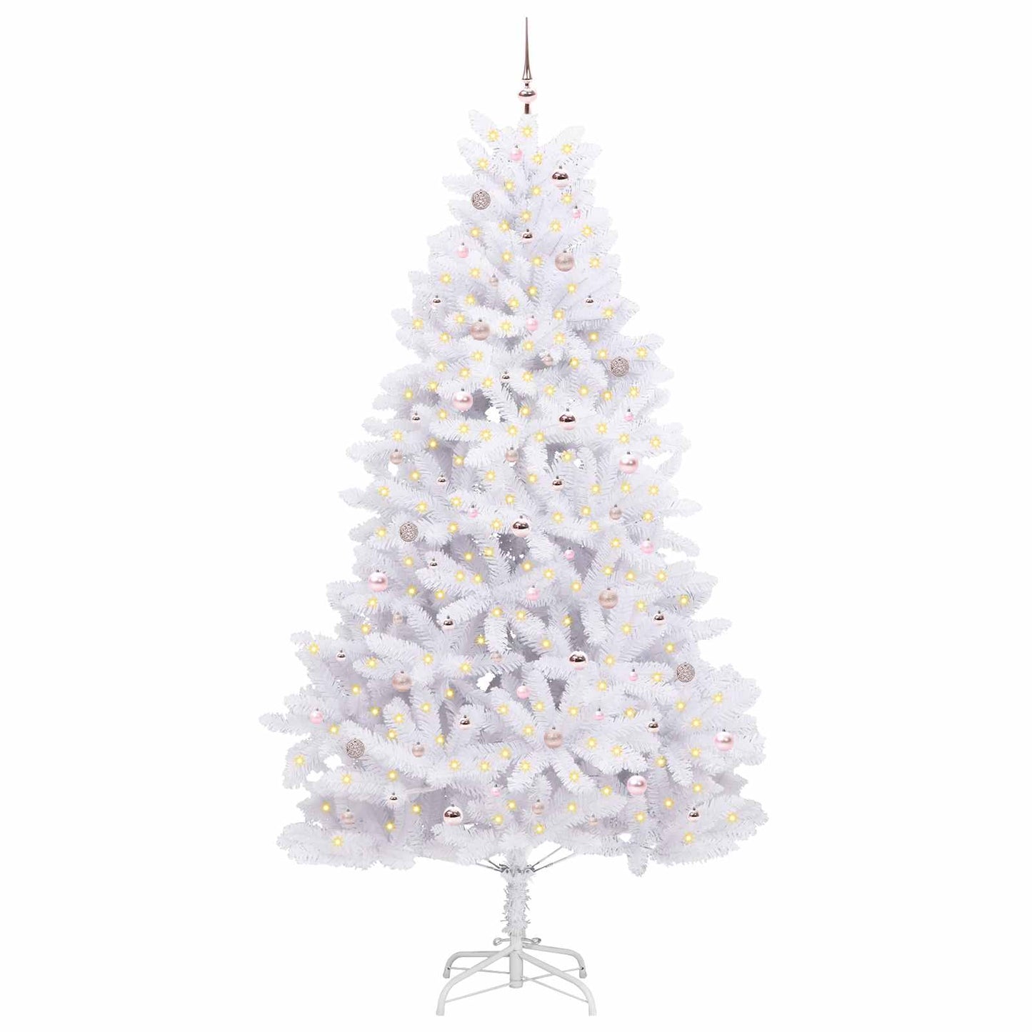 vidaXL Künstlicher klappbarer Weihnachtsbaum Weiß 270 cm PVC und Stahl