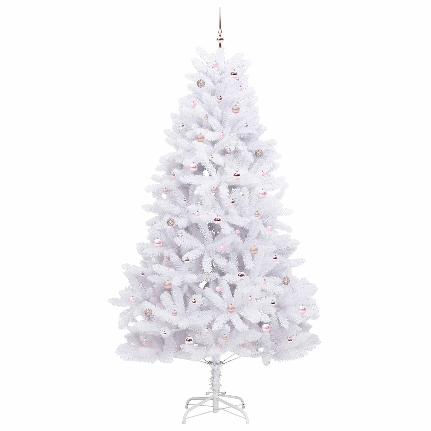 vidaXL Künstlicher klappbarer Weihnachtsbaum Weiß 270 cm PVC und Stahl