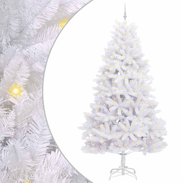 vidaXL Künstlicher klappbarer Weihnachtsbaum Weiß 270 cm PVC und Stahl