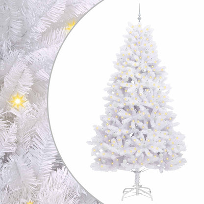 vidaXL Künstlicher klappbarer Weihnachtsbaum Weiß 270 cm PVC und Stahl