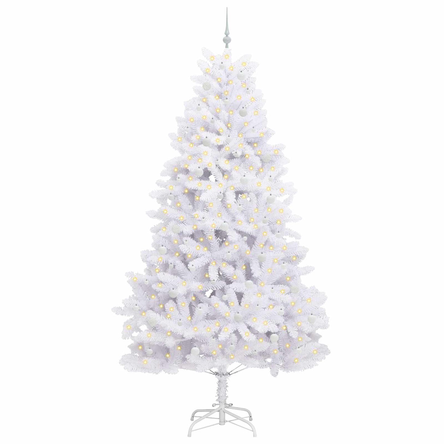 vidaXL Künstlicher klappbarer Weihnachtsbaum Weiß 270 cm PVC und Stahl