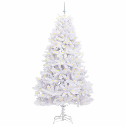 vidaXL Künstlicher klappbarer Weihnachtsbaum Weiß 270 cm PVC und Stahl