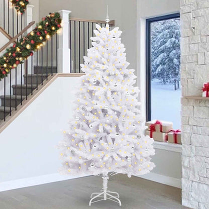 vidaXL Künstlicher klappbarer Weihnachtsbaum Weiß 270 cm PVC und Stahl