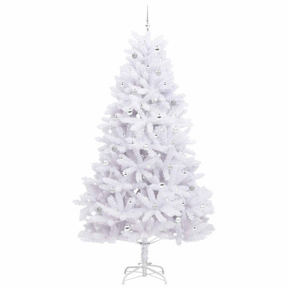 vidaXL Künstlicher klappbarer Weihnachtsbaum Weiß 270 cm PVC und Stahl