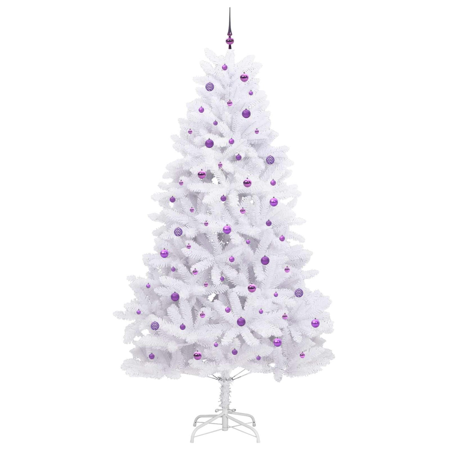 vidaXL Sapin de Noël artificiel pliable Blanc 270 cm PVC et acier