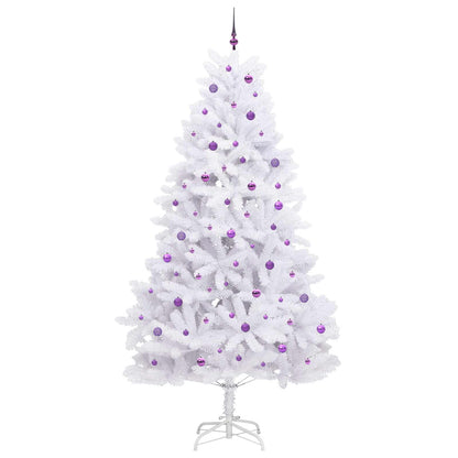 vidaXL Sapin de Noël artificiel pliable Blanc 270 cm PVC et acier