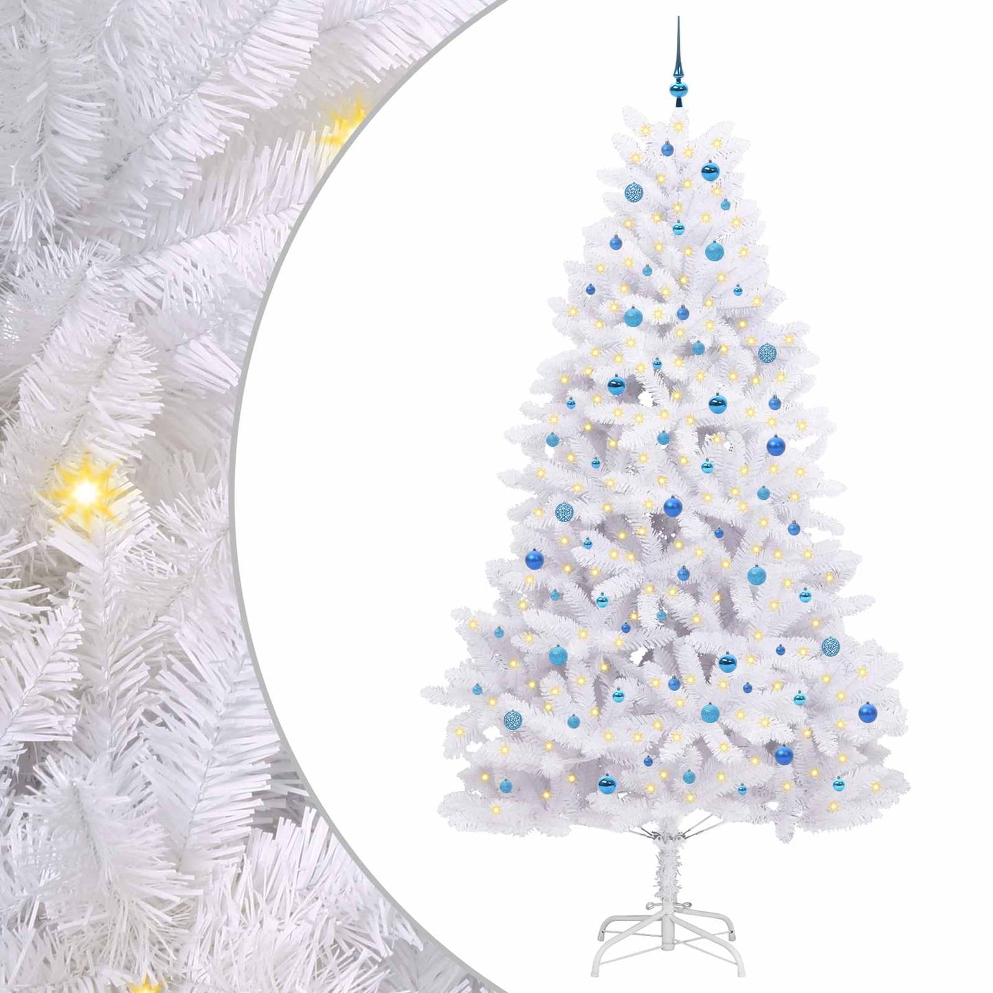 vidaXL Sapin de Noël artificiel pliant Blanc 270 cm PVC et acier
