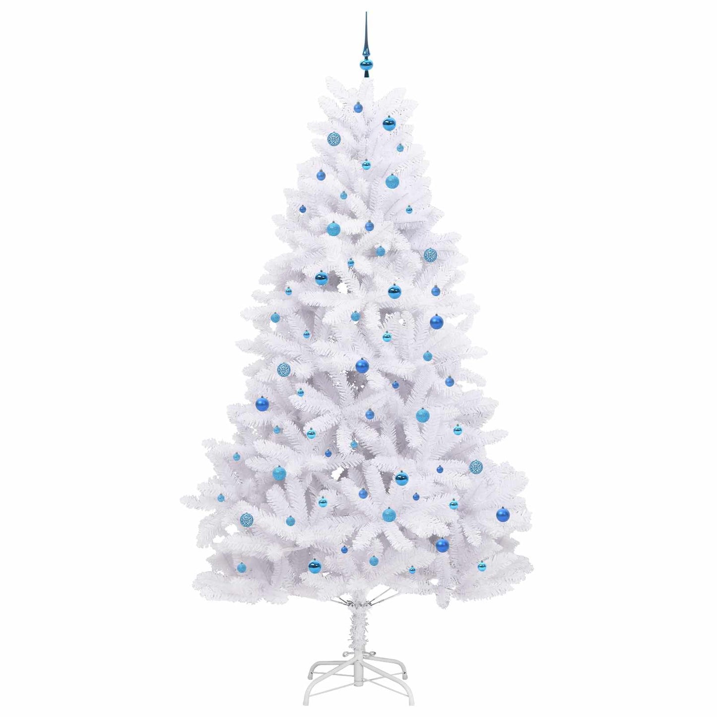vidaXL Sapin de Noël artificiel pliant Blanc 270 cm PVC et acier