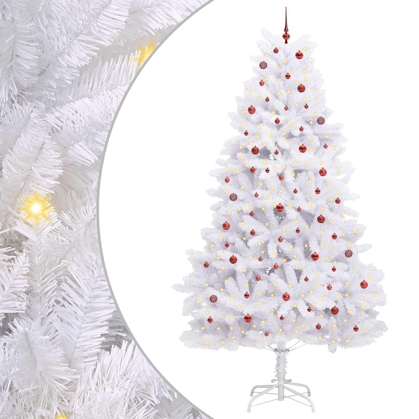 vidaXL Sapin de Noël artificiel pliable Blanc 300 cm PVC et acier