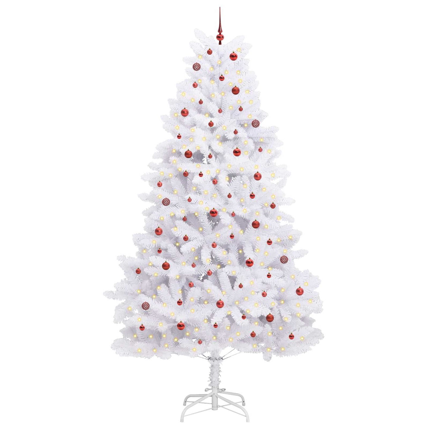 vidaXL Sapin de Noël artificiel pliable Blanc 300 cm PVC et acier