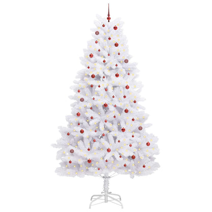 vidaXL Sapin de Noël artificiel pliable Blanc 300 cm PVC et acier