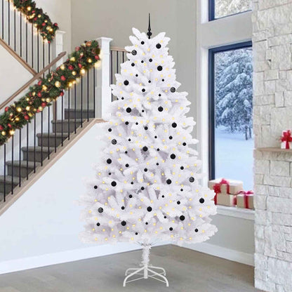 vidaXL Sapin de Noël artificiel pliable blanc 300 cm en PVC et acier
