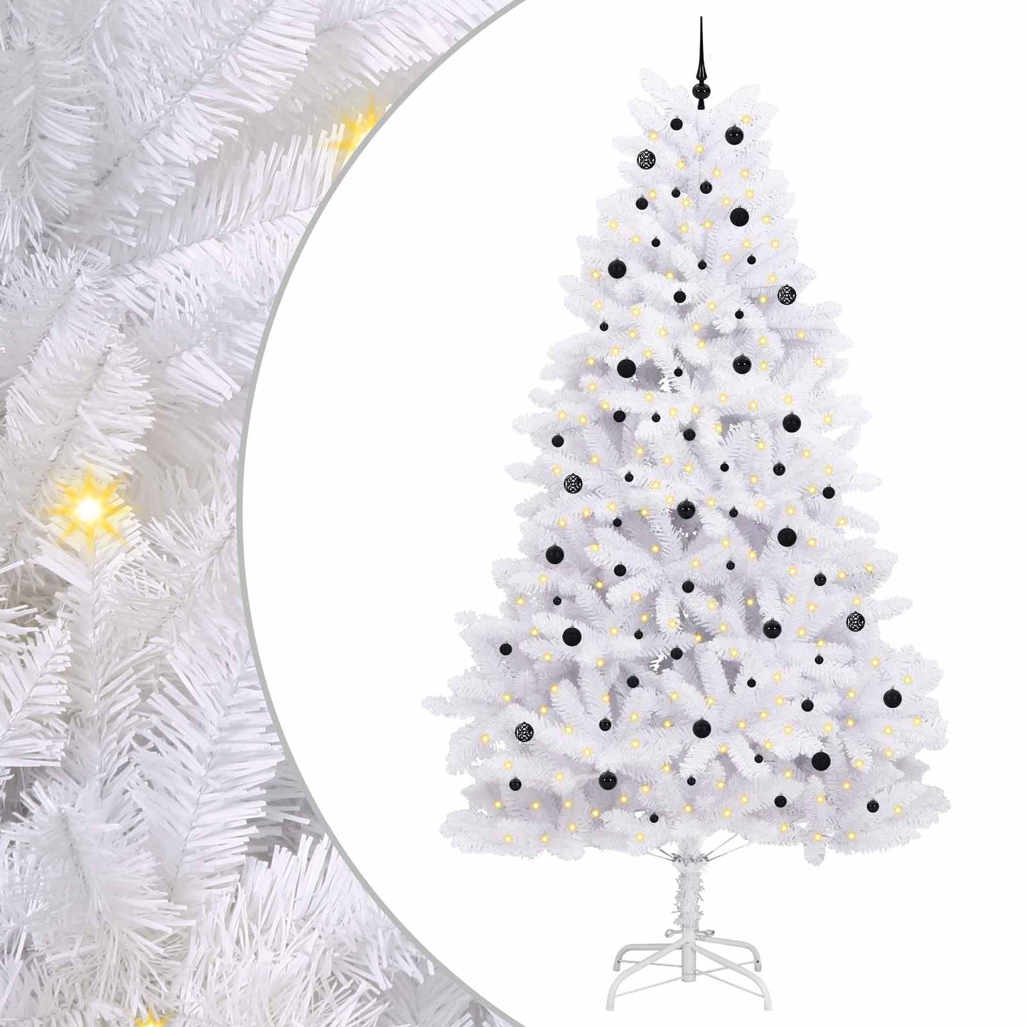 vidaXL Sapin de Noël artificiel pliable blanc 300 cm en PVC et acier