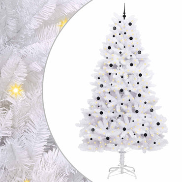 vidaXL Sapin de Noël artificiel pliable blanc 300 cm en PVC et acier