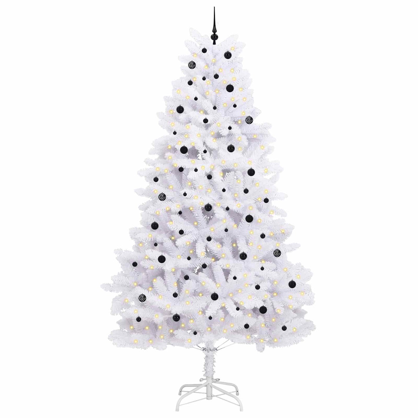 vidaXL Sapin de Noël artificiel pliable blanc 300 cm en PVC et acier
