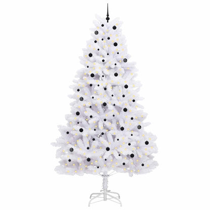 vidaXL Sapin de Noël artificiel pliable blanc 300 cm en PVC et acier