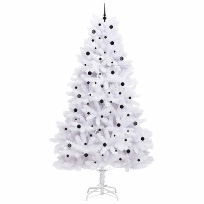 vidaXL Sapin de Noël artificiel pliable blanc 300 cm en PVC et acier