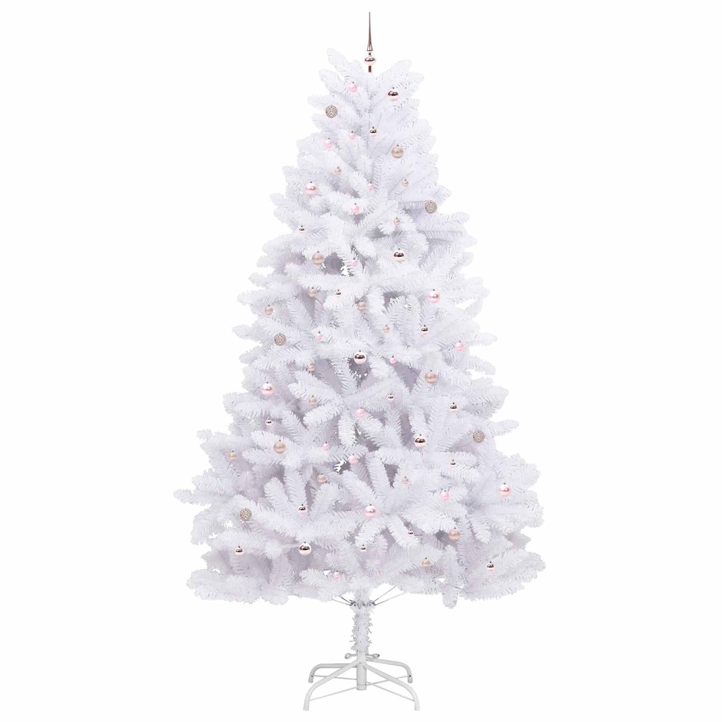 vidaXL Sapin de Noël artificiel pliable blanc 300 cm PVC et acier