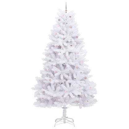 vidaXL Sapin de Noël artificiel pliable blanc 300 cm PVC et acier