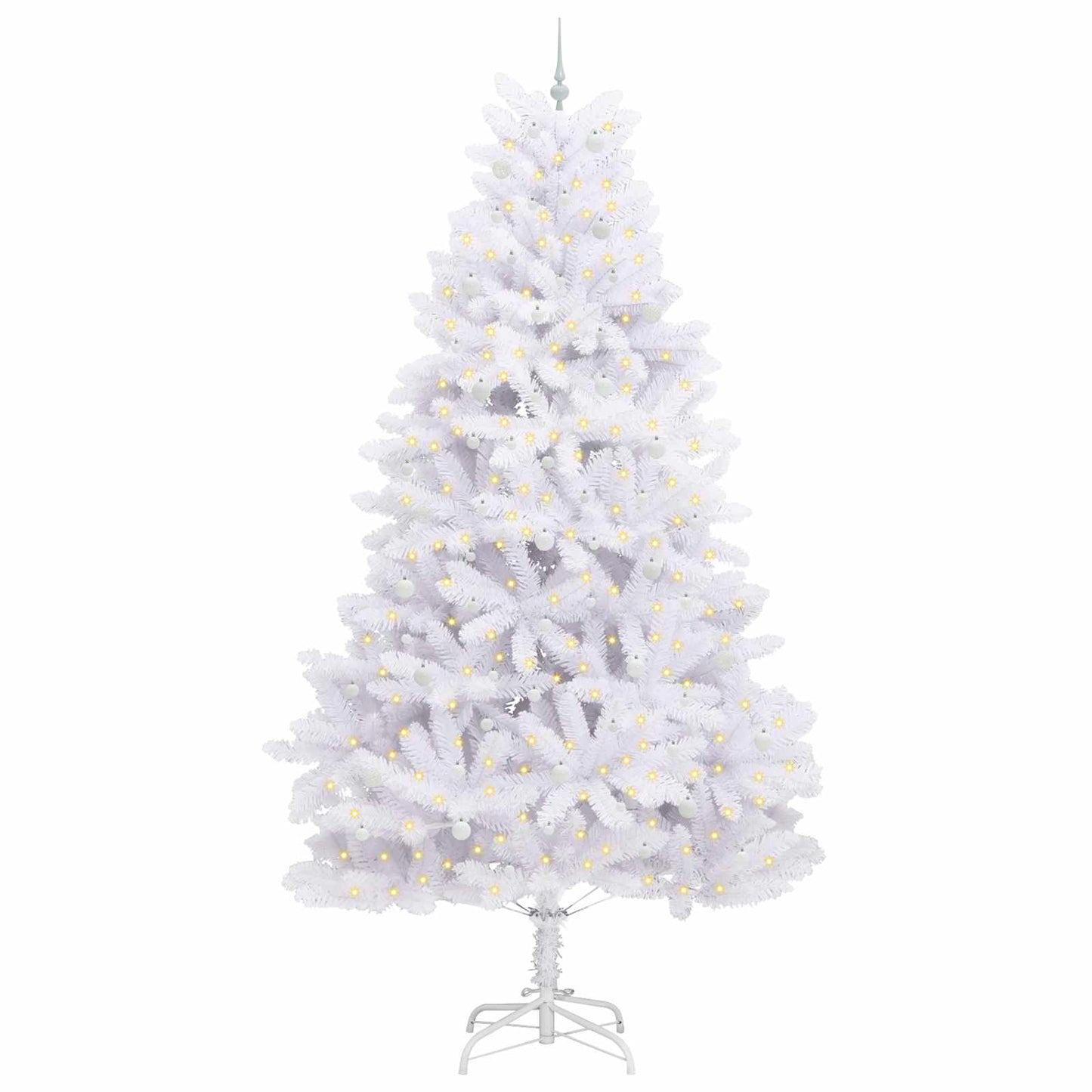 vidaXL Sapin de Noël artificiel pliable Blanc 300 cm PVC et acier