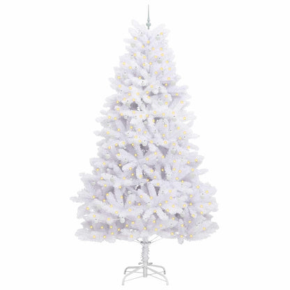 vidaXL Sapin de Noël artificiel pliable Blanc 300 cm PVC et acier