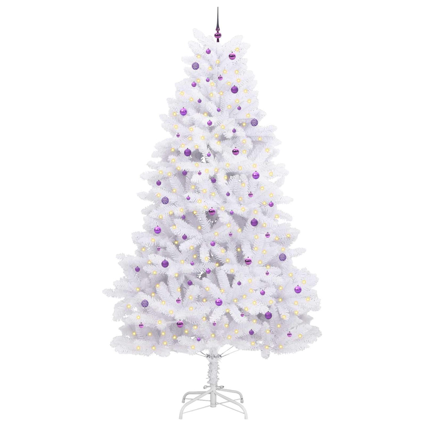 vidaXL Sapin de Noël artificiel pliable blanc 300 cm PVC et acier