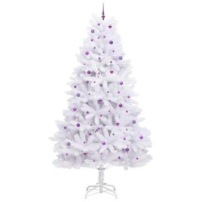 vidaXL Sapin de Noël artificiel pliable blanc 300 cm PVC et acier