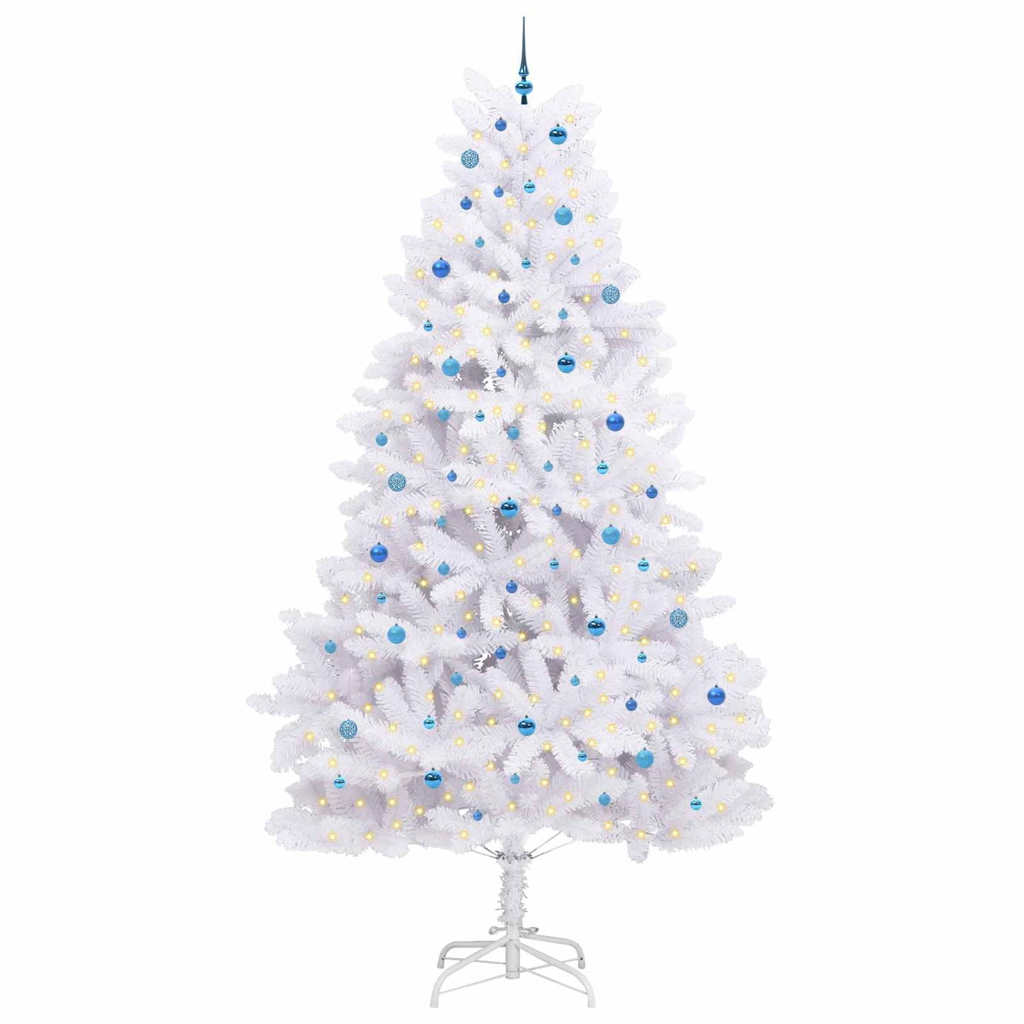 vidaXL Künstlicher klappbarer Weihnachtsbaum Weiß 300 cm PVC und Stahl