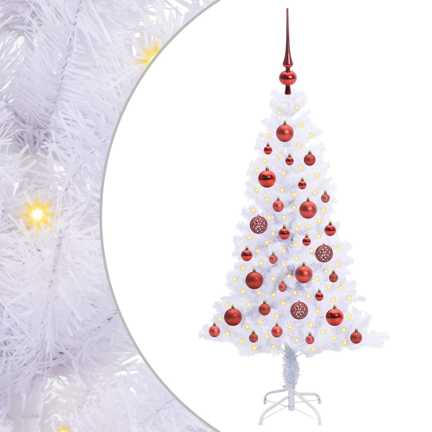 Künstlicher Weihnachtsbaum Weiß 120 cm PVC und Stahl