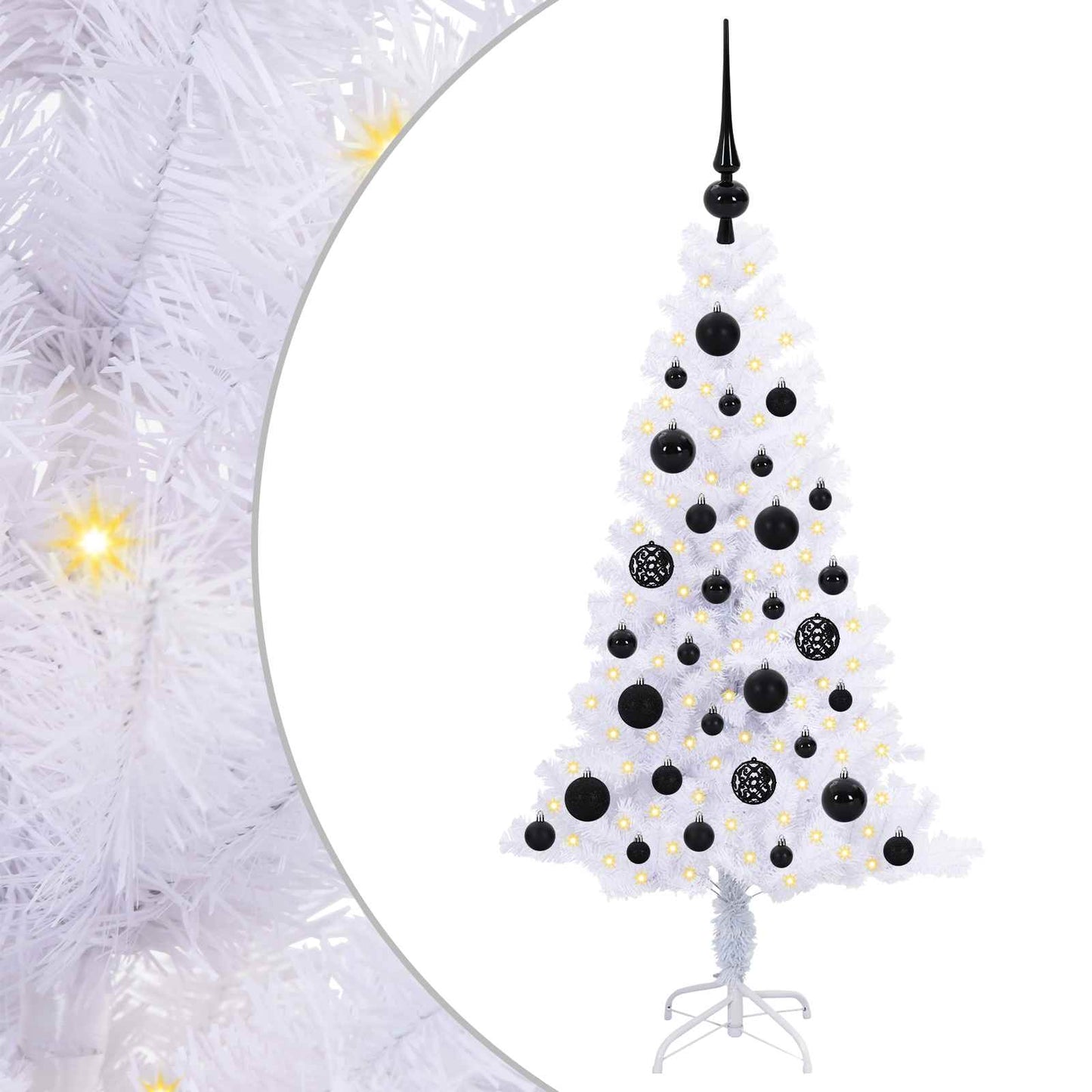 vidaXL Künstlicher Weihnachtsbaum Weiß 120 cm PVC und Stahl