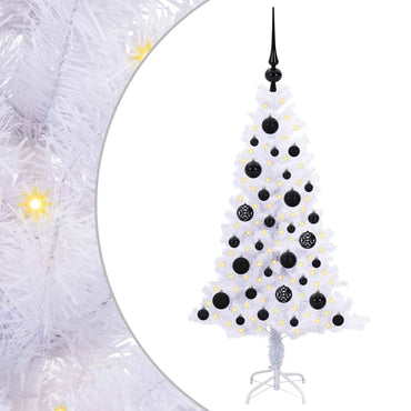 vidaXL Künstlicher Weihnachtsbaum Weiß 120 cm PVC und Stahl